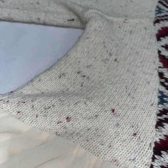 Abercrombie & Fitch S Boho Sweater Blouse W Printed Sleeves Lace Up Small Aztec - Picture 10 of 16